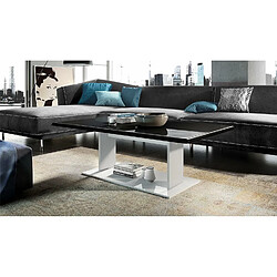 Mpc Table De Salon Table Basse En Blanc Avec Plateau De Dessus En Noir Haute Brillance 40 X 120 X 70