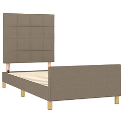 Acheter Maison Chic Lit adulte - Cadre Structure de lit avec tête de lit Contemporain Taupe 90x190 cm Tissu -MN43414