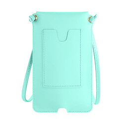 Avizar Pochette Bandoulière Smartphone avec Rangement carte Simili cuir turquoise