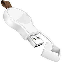 Chrono Chargeur USB pour Apple Watch 6, Chargeur magnétique iWatch Chargeur de voyage portable sans fil Charge sans fil Compatible pour Apple Watch Series 6/5/4/3/2/1/SE, Nike+, Hermes, Edition,(blanc)