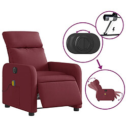 Maison Chic Fauteuil Relax pour salon, Fauteuil de massage inclinable électrique Rouge bordeaux Tissu -GKD64989 pas cher