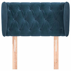 Avis Maison Chic Tête de lit scandinave avec oreilles,meuble de chambre Bleu foncé 83x23x78/88 cm Velours -MN18788