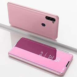 Coque en TPU + PU miroir surface vue flip de fenêtre or rose pour votre Samsung Galaxy A11