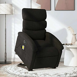 Maison Chic Fauteuil Relax pour salon, Fauteuil inclinable de massage électrique Noir Tissu -GKD56119