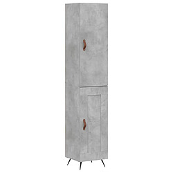 vidaXL Buffet haut Gris béton 34,5x34x180 cm Bois d'ingénierie