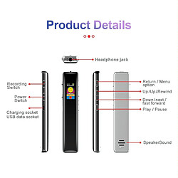 Acheter Dictaphone Écran Couleur HD 32GB Enregistreur Vocal Portable Haute Qualité YONIS