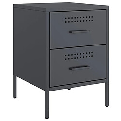 vidaXL Table de chevet anthracite 36x39x50,5 cm acier