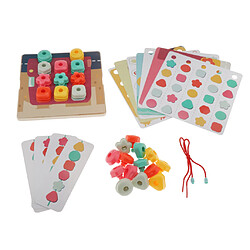 Jeu de Filetage jouet de perles montessori bois