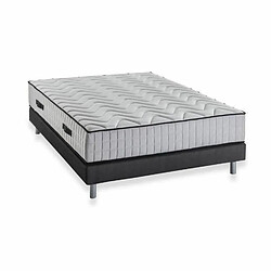 DEKO DREAM Ensemble sommier + matelas 160 x 200 cm - 672 Ressorts ensachés - 7 zones de confort - 27 cm