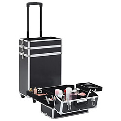 vidaXL Chariot de maquillage Aluminium Noir pas cher