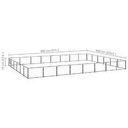 Acheter vidaXL Chenil Noir 48 m² Acier