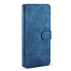 Dg.Ming Etui en PU Style rétro avec support bleu pour votre Samsung Galaxy S21 FE