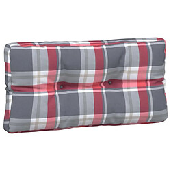 Maison Chic Lot de 3 Coussins Confort,Coussins de palette motif à carreaux rouge tissu -GKD29723 pas cher