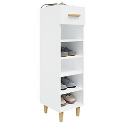 Acheter Maison Chic Armoire à chaussure 30x35x105 cm,Meuble à Chaussures Blanc brillant Bois ingénierie -MN72017