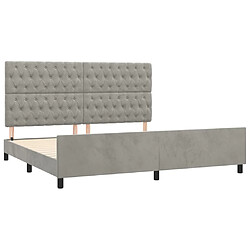 Acheter Maison Chic Lit adulte - Cadre Structure de lit avec tête de lit Contemporain Gris clair 200x200 cm Velours -MN22759