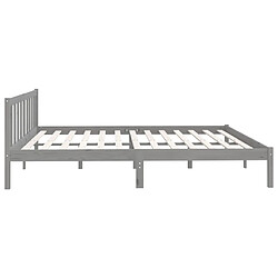 Acheter vidaXL Cadre de lit sans matelas gris bois massif 200x200 cm