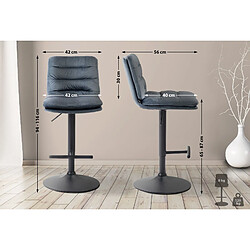 Non Tabouret de bar Damar velours noir