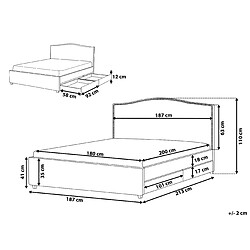 Avis Beliani Lit avec coffre en tissu gris foncé 180 x 200 cm MONTPELLIER
