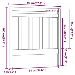 Acheter vidaXL Tête de lit Noir 96x4x100 cm Bois massif de pin