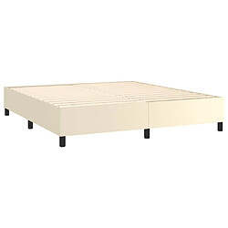 Avis vidaXL Cadre de lit sans matelas crème 180x200 cm similicuir