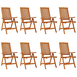 Maison Chic Lot de 8 Chaises de jardin,Fauteuil d'extérieur pliables Bois d'eucalyptus massif -MN97613