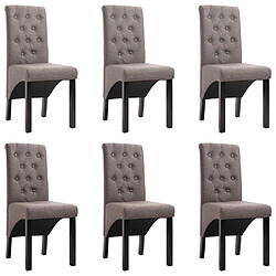 vidaXL Chaises à manger lot de 6 taupe tissu