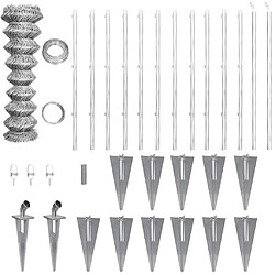 vidaXL Clôture à mailles losangées et poteaux acier galvanisé 25x1,5 m