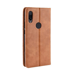 Avis Wewoo Housse Coque Étui en cuir à boucle magnétique avec texture rétro et pour Xiaomi Mi Play, support emplacements pour cartes porte-monnaie (Marron)