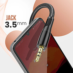 Acheter XO Câble Audio Jack 3.5mm Mâle vers Mâle Nylon Tressé 1m Connecteurs PVC Noir