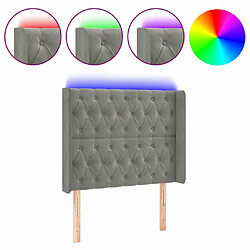 Maison Chic Tête de lit scandinave à LED,meuble de chambre Gris clair 103x16x118/128 cm Velours -MN19221