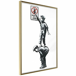 Paris Prix Affiche Murale Encadrée Banksy Graffiti Is a Crime 20 x 30 cm Or