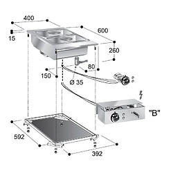 Bain-Marie Encastrable Electrique GN 1/1 - Série 600 - Combisteel