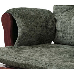 Avis Mendler Fauteuil relax HWC-C76, rocking chair fauteuil à bascule avec pouf tissu/textile chenille (465g/m²) ~ vert, piétement foncé