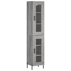 vidaXL Buffet haut Sonoma gris 34,5x34x180 cm Bois d'ingénierie