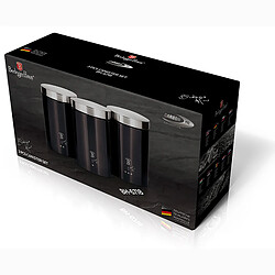 Avis Set de 3 Boîtes de Cuisine en Acier Inoxydable Robuste, Ø11 x 17,8 cm Design, , Gris Foncé / Inox, Berlinger Haus, Carbon Pro