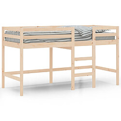 Vidaxl Lit mezzanine enfants échelle 80x200 cm bois pin massif