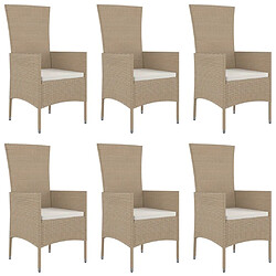 Acheter Ensemble salle à manger de jardin 7 pcs,Table et chaise à dîner d'extérieur beige poly rotin -MN63522