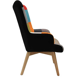 Acheter The Home Deco Factory Fauteuil de salon design scandinave Helsinki - Noir patchwork