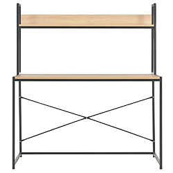 Helloshop26 Bureau table poste de travail meuble d'ordinateur informatique étude d'ordinateur et chêne 120 x 60 x 138 cm noir 02_0023753