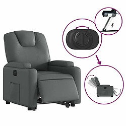 Maison Chic Fauteuil Relax pour salon, Fauteuil inclinable électrique gris similicuir -GKD22955 pas cher