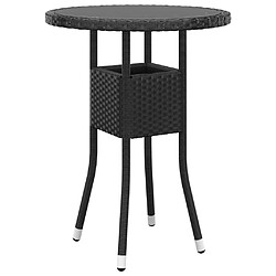 Maison Chic Salon de jardin 5 pcs | Ensemble de Table et chaises | Mobilier d'Extérieur Résine tressée Noir -GKD33240 pas cher