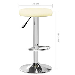 vidaXL Tabourets de bar lot de 2 crème similicuir pas cher