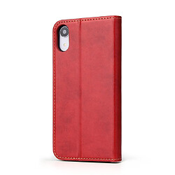 Avis Wewoo Housse Coque Étui en cuir à rabat horizontal PU avec texture pour derme iPhone XRavec porte-carte et emplacements cartes rouge