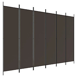 vidaXL Cloison de séparation 6 panneaux Marron 300x200 cm Tissu