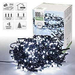 Ecd Germany Guirlande lumineuse LED Cluster 16m avec 800 LED blanc froid IP44