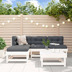 Maison Chic Salon de jardin 5 pcs - Table et chaises d'extérieur - Mobilier/Meubles de jardin Moderne blanc bois massif de pin -MN62578