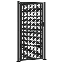 vidaXL Portail de jardin noir 105x205 cm acier conception croisée