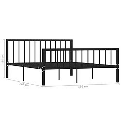 vidaXL Cadre de lit sans matelas noir métal 160x200 cm pas cher