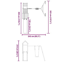 vidaXL Aire de jeux d'extérieur bois massif de douglas pas cher