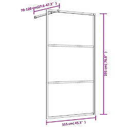 vidaXL Paroi de douche avec verre ESG transparent doré 115x195 cm pas cher